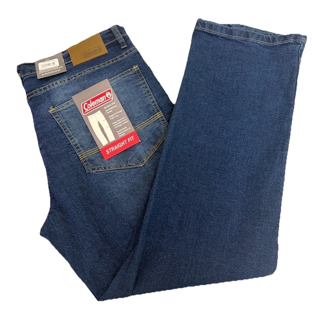 Coleman Men's‎ Straight Fit Mid Blue Jeans Stretch Size 38X30 New